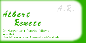 albert remete business card